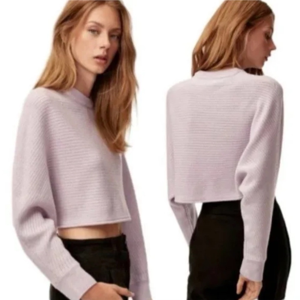 Wilfred‎ Free 100% Merino Wool Lolan Sweater XS lavender cropped pastel slouchy